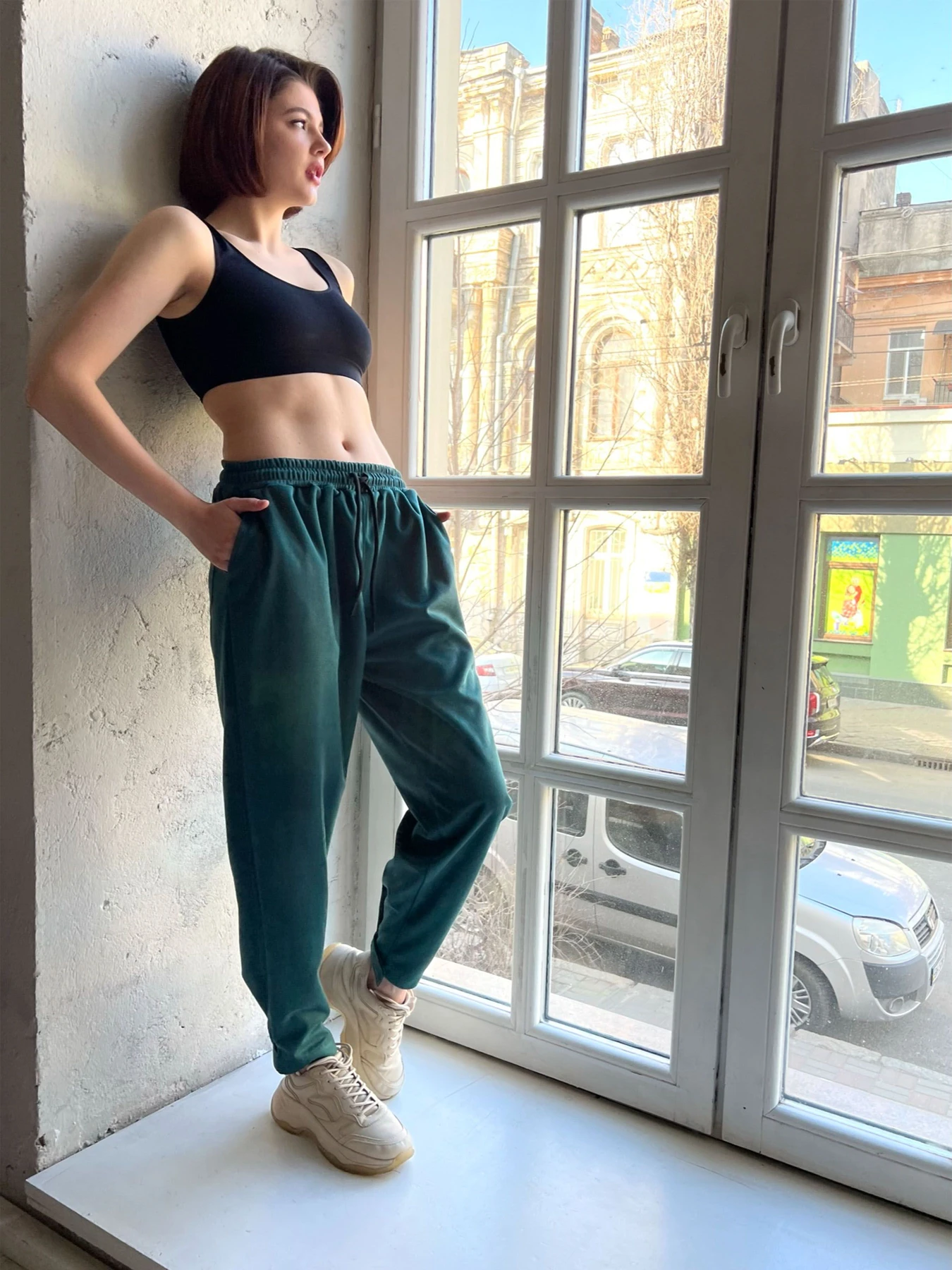 Брюки IJ модель ij-pants-lip-zamsh-green Фото