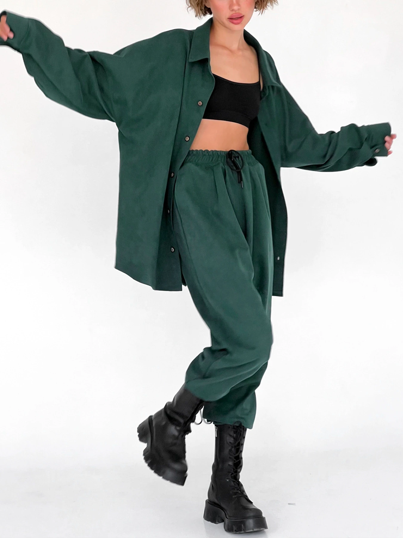 Брюки IJ модель ij-pants-lip-zamsh-green Фото