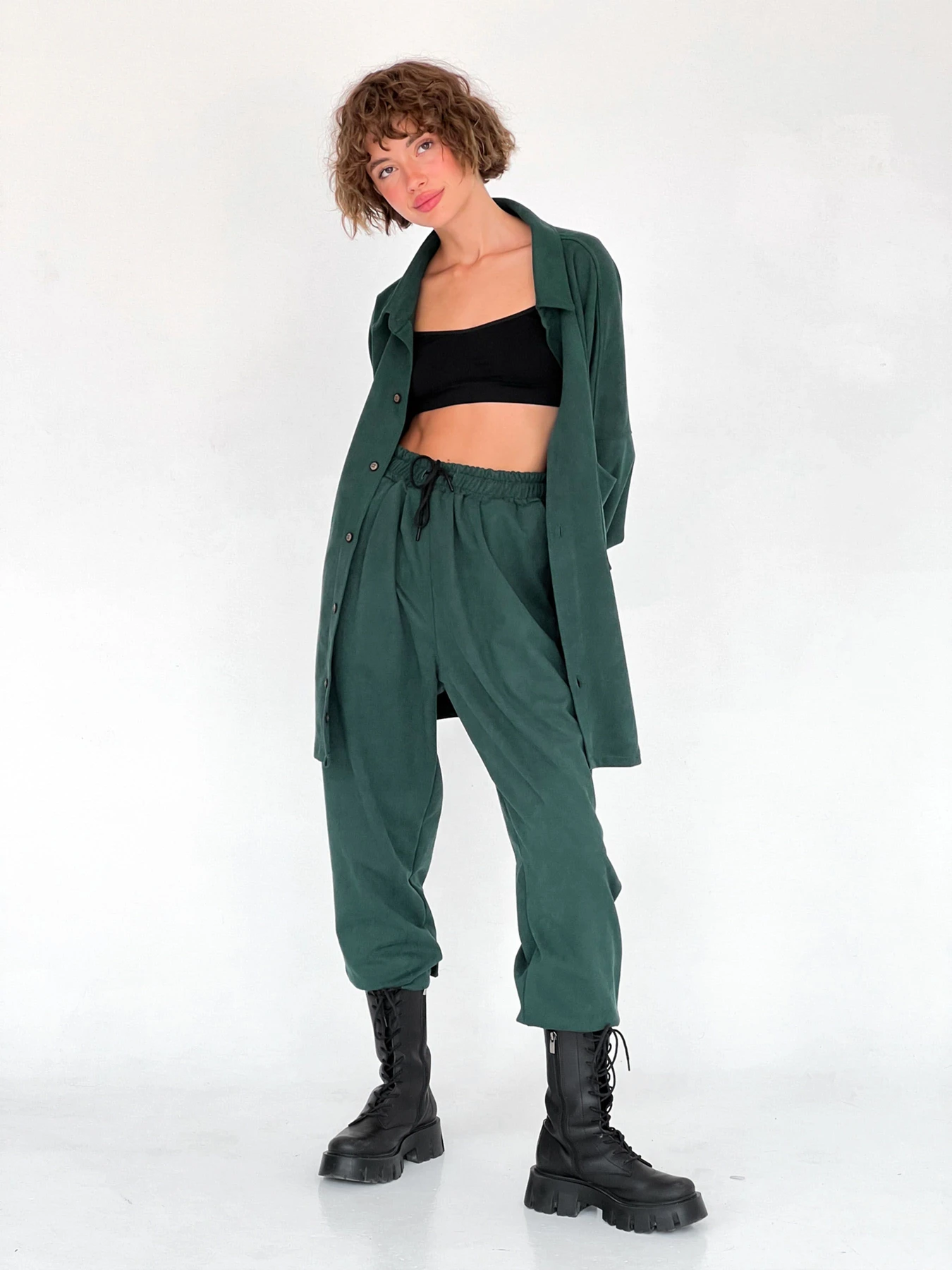 Брюки IJ модель ij-pants-lip-zamsh-green Фото