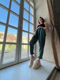 Брюки IJ модель ij-pants-lip-zamsh-green Фото