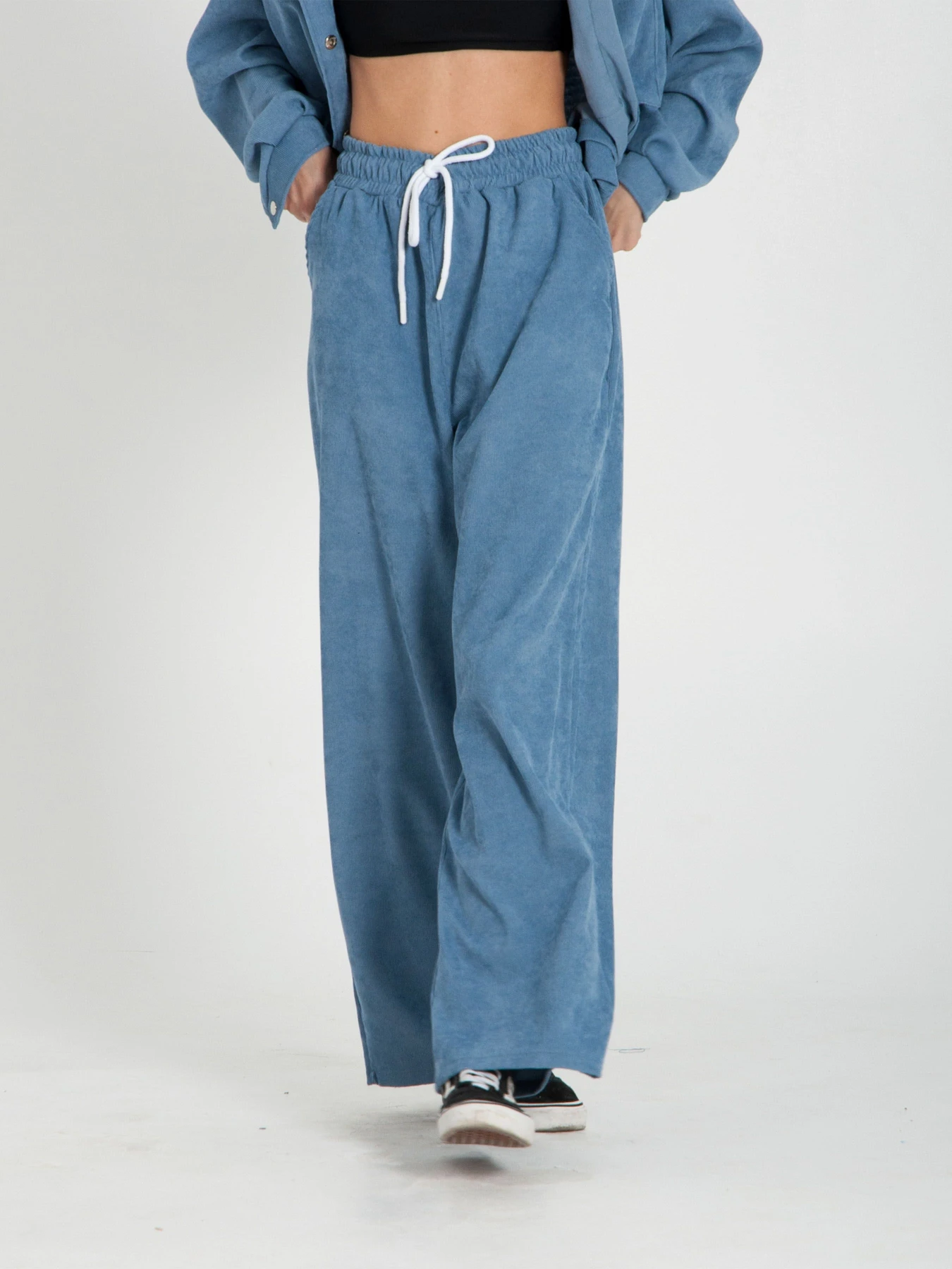 Брюки IJ модель ij-pants-wide-velvet-blue Фото