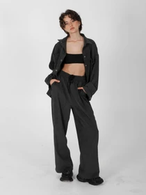 Брюки IJ модель ij-pants-wide-velvet-grafit Фото