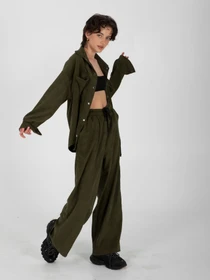 Брюки IJ модель ij-pants-wide-velvet-haki Фото