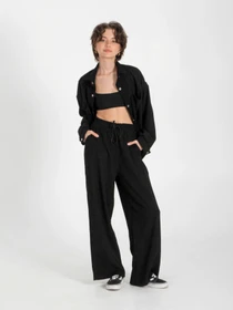 Брюки IJ модель ij-pants-wide-velvet-black Фото