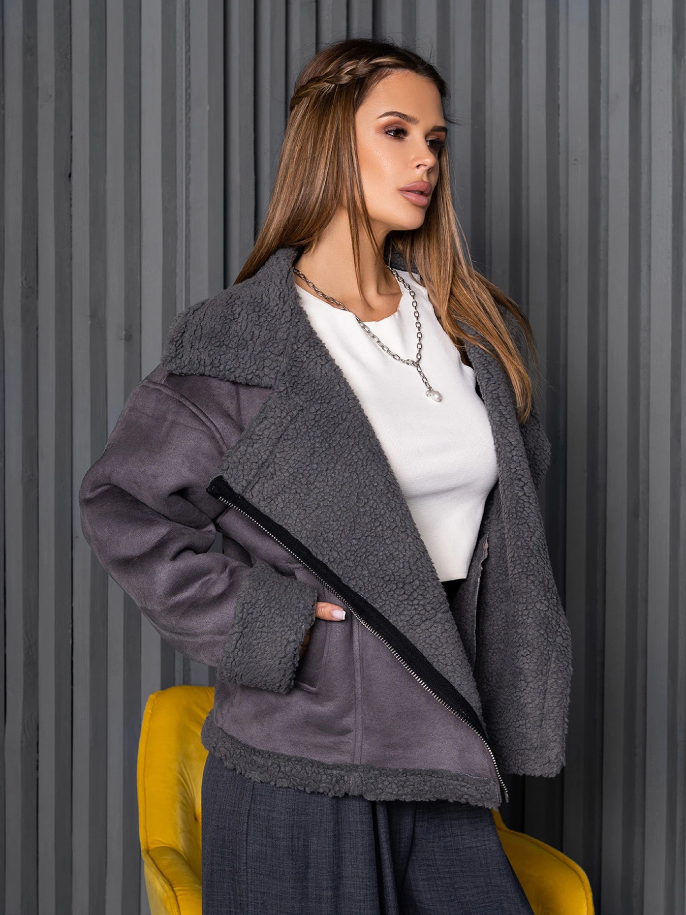 Куртки та дублянки ISSA Plus модель 14272_серый Куртки та дублянки ISSA Plus модель 14272_серый Фото