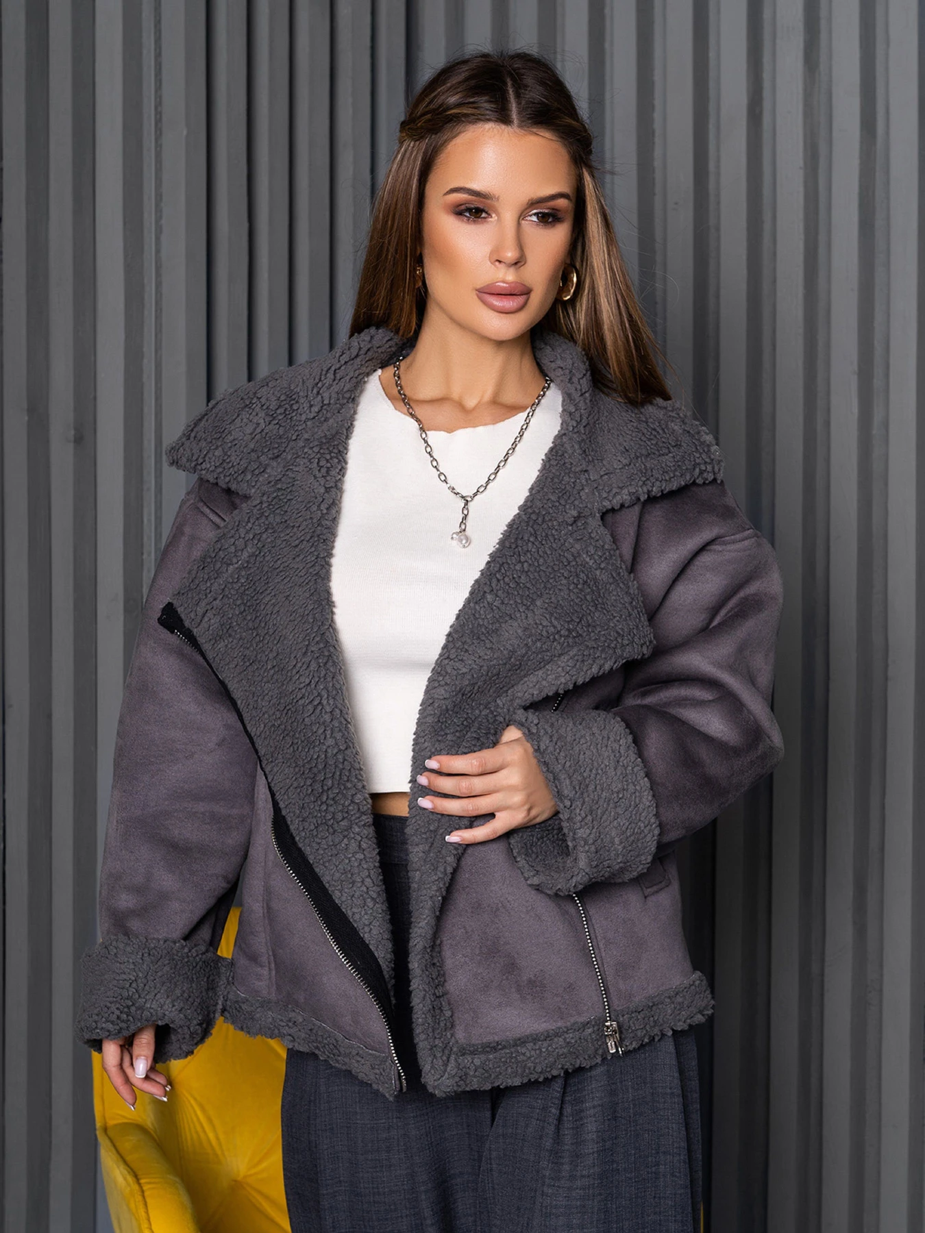 Куртки та дублянки ISSA Plus модель 14272_серый Куртки та дублянки ISSA Plus модель 14272_серый Фото