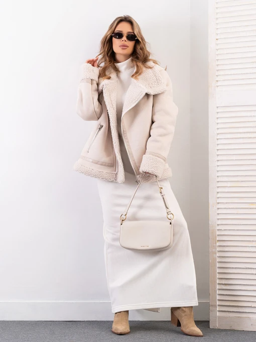 Куртки та дублянки ISSA Plus модель 13613A_бежевый Фото