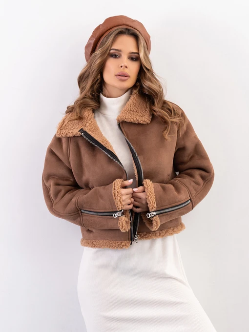 Куртки та дублянки ISSA Plus модель 14287_коричневый Фото