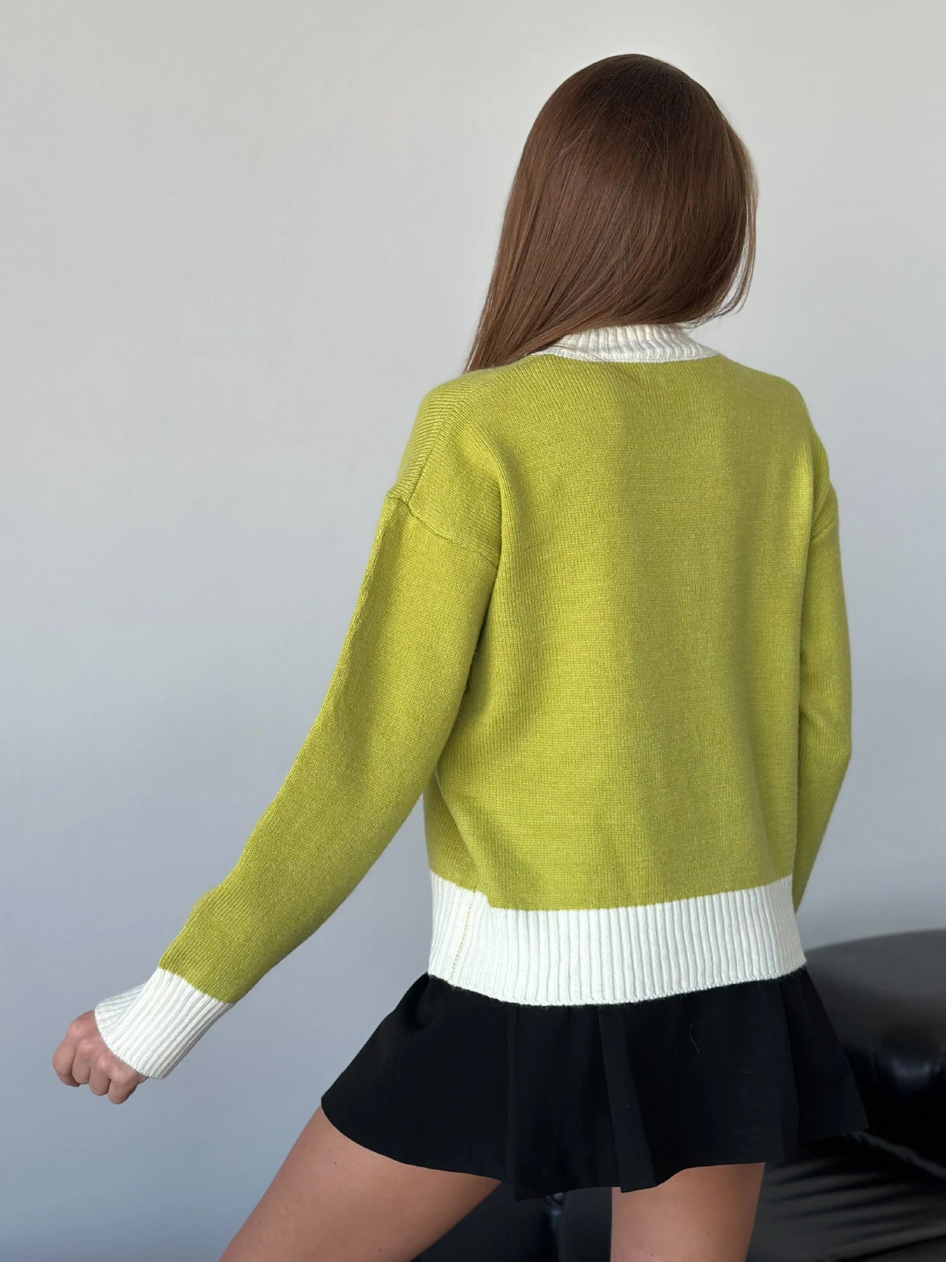 Свитры и кардиганы ISSA Plus модель WN20-561_оливковый Фото
