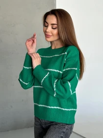 Свитры и кардиганы ISSA Plus модель WN20-564_зеленый Фото