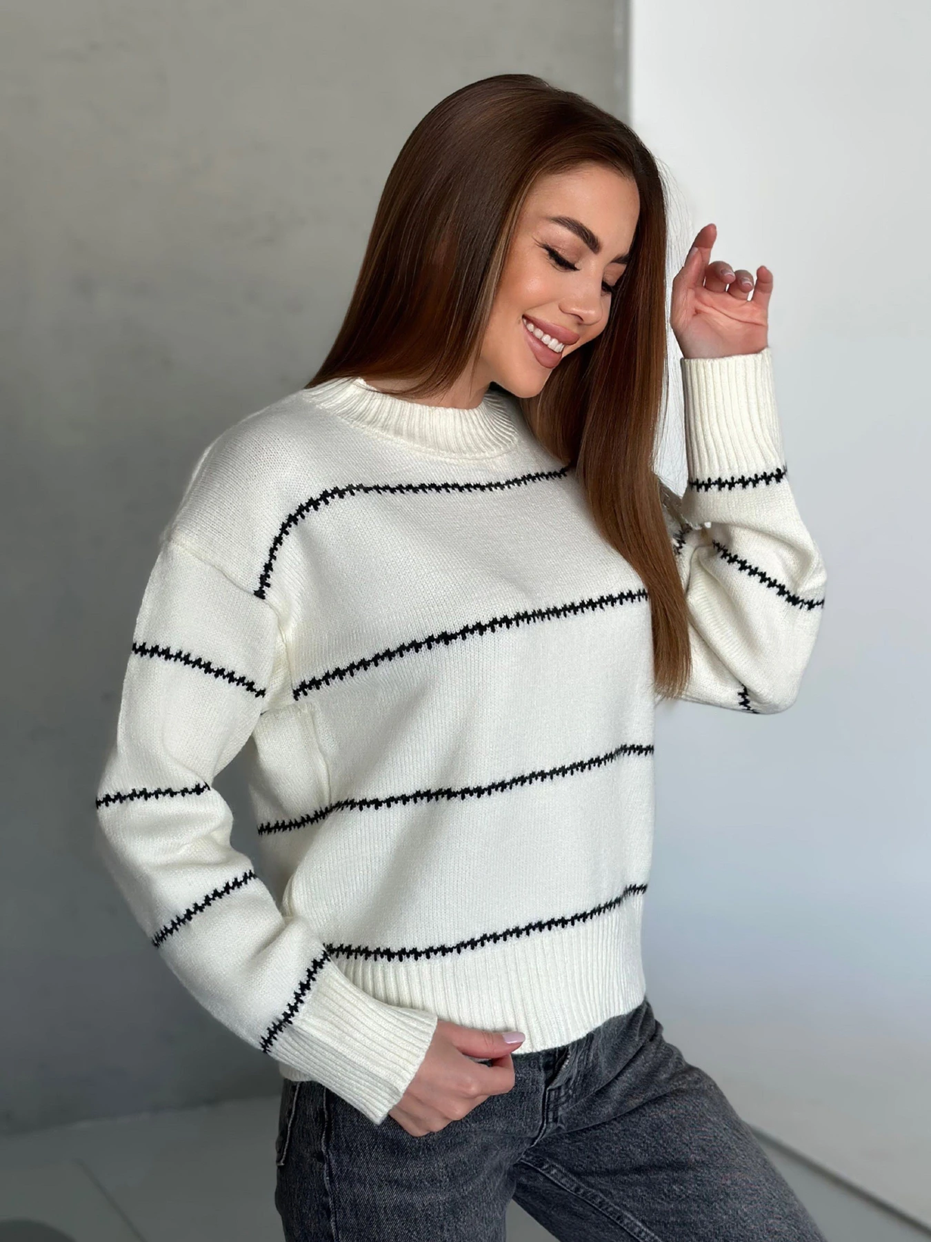 Свитры и кардиганы ISSA Plus модель WN20-564_молочный Фото