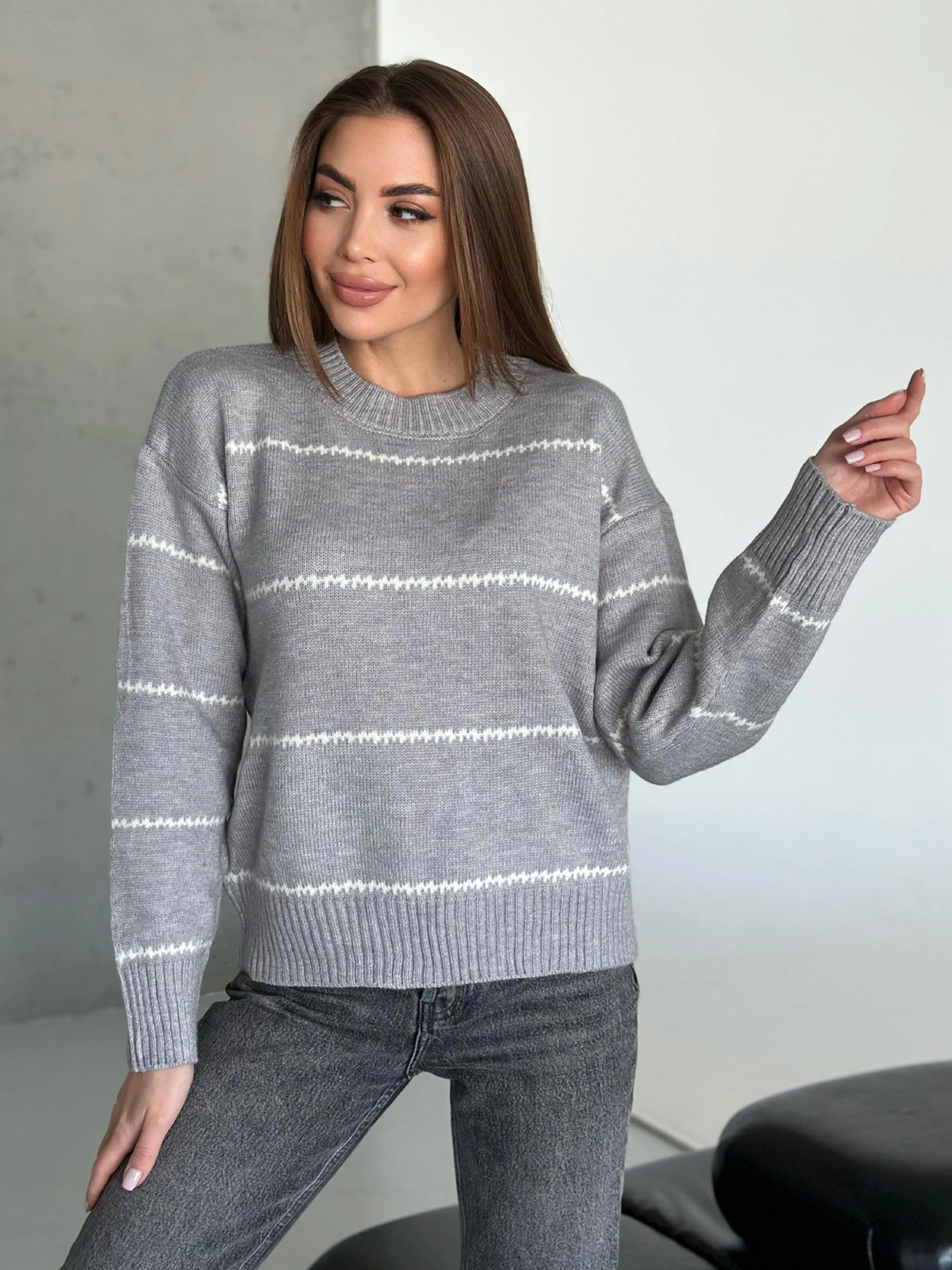 Свитры и кардиганы ISSA Plus модель WN20-564_серый Фото