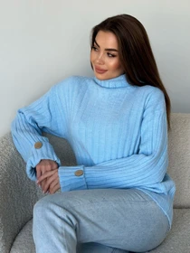 Свитры и кардиганы ISSA Plus модель WN20-565_голубой Фото