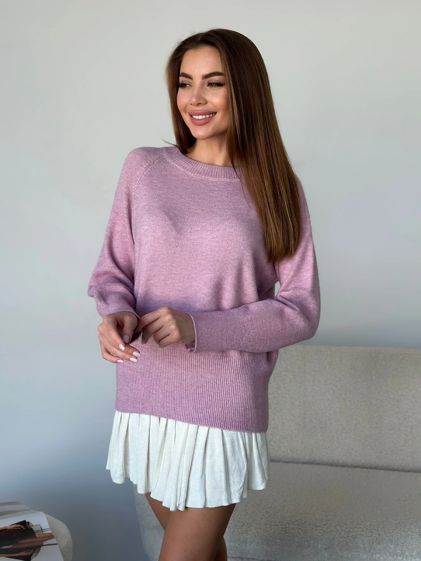Свитры и кардиганы ISSA Plus модель WN20-567_темно-розовый Свитры и кардиганы ISSA Plus модель WN20-567_темно-розовый Фото