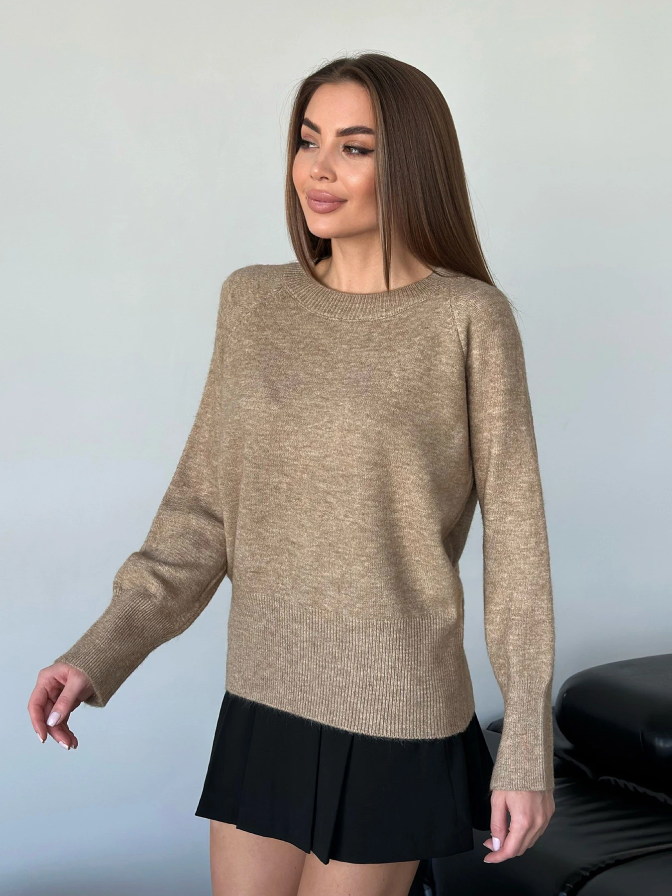 Свитры и кардиганы ISSA Plus модель WN20-567_коричневый Фото