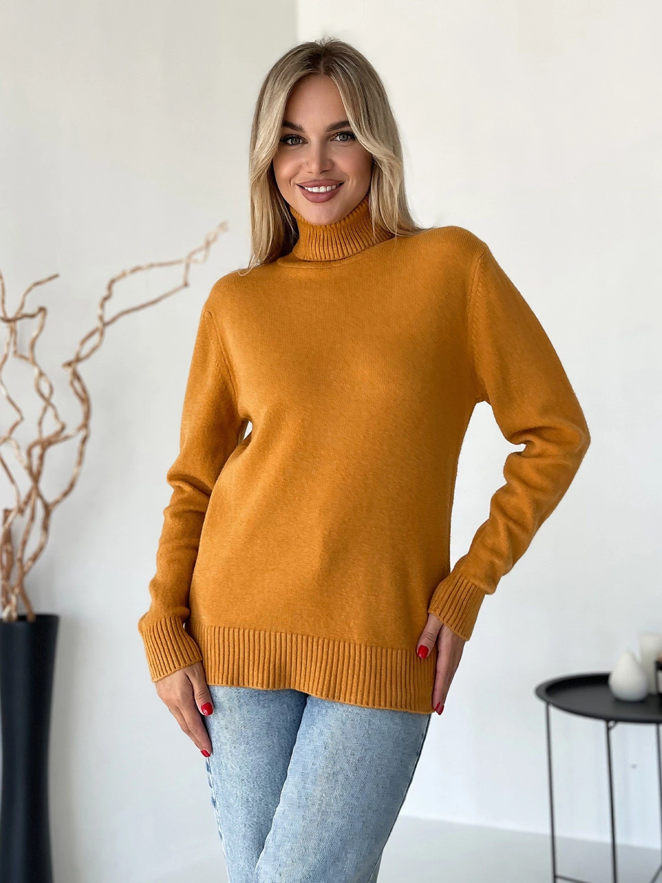 Свитры и кардиганы ISSA Plus модель WN20-579_горчичный Фото