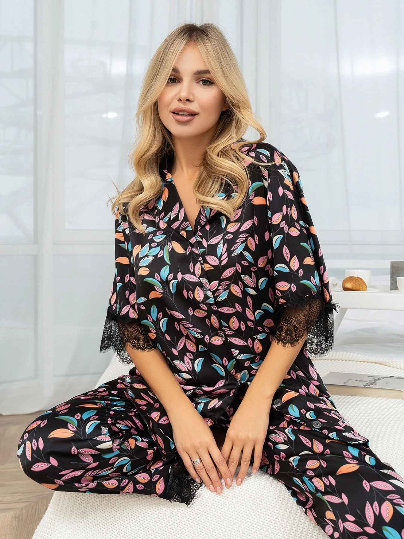 Одежда для дома и сна ISSA Plus модель 14331_черный Одежда для дома и сна ISSA Plus модель 14331_черный Фото