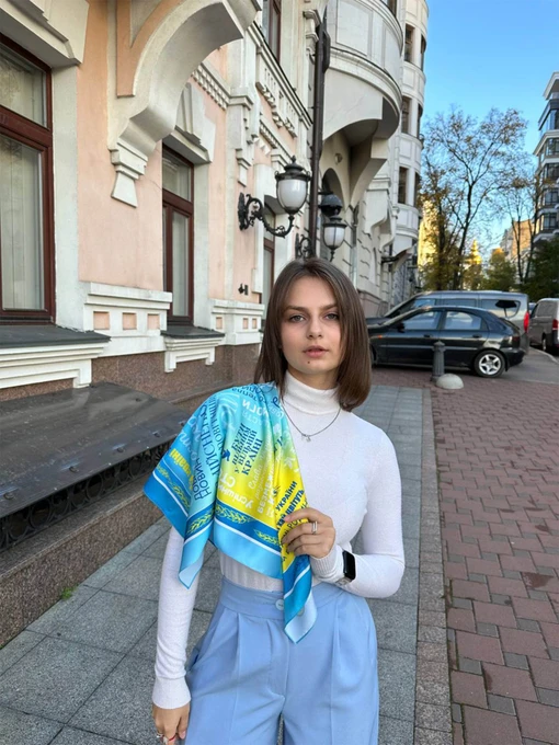 MyScarf Хустка колір блакитний фото 3