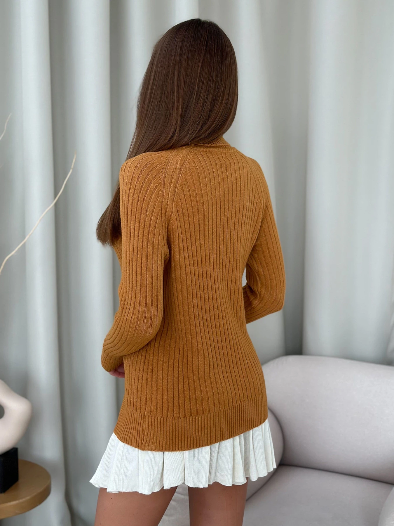 Свитры и кардиганы ISSA Plus модель WN20-582_горчичный Фото