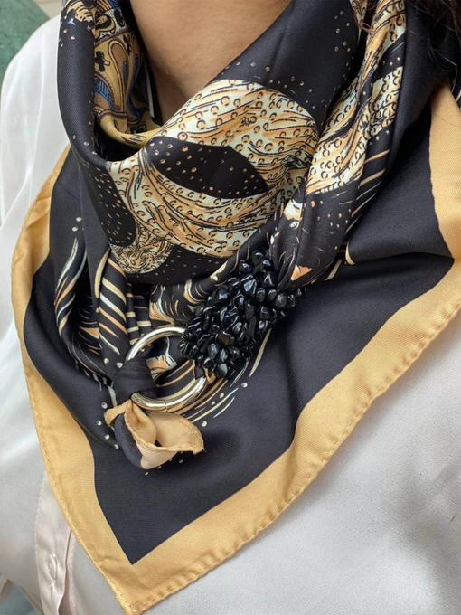 MyScarf Хустка колір чорний фото 2