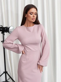 Платья ISSA Plus модель 12206_светло_розовый Фото