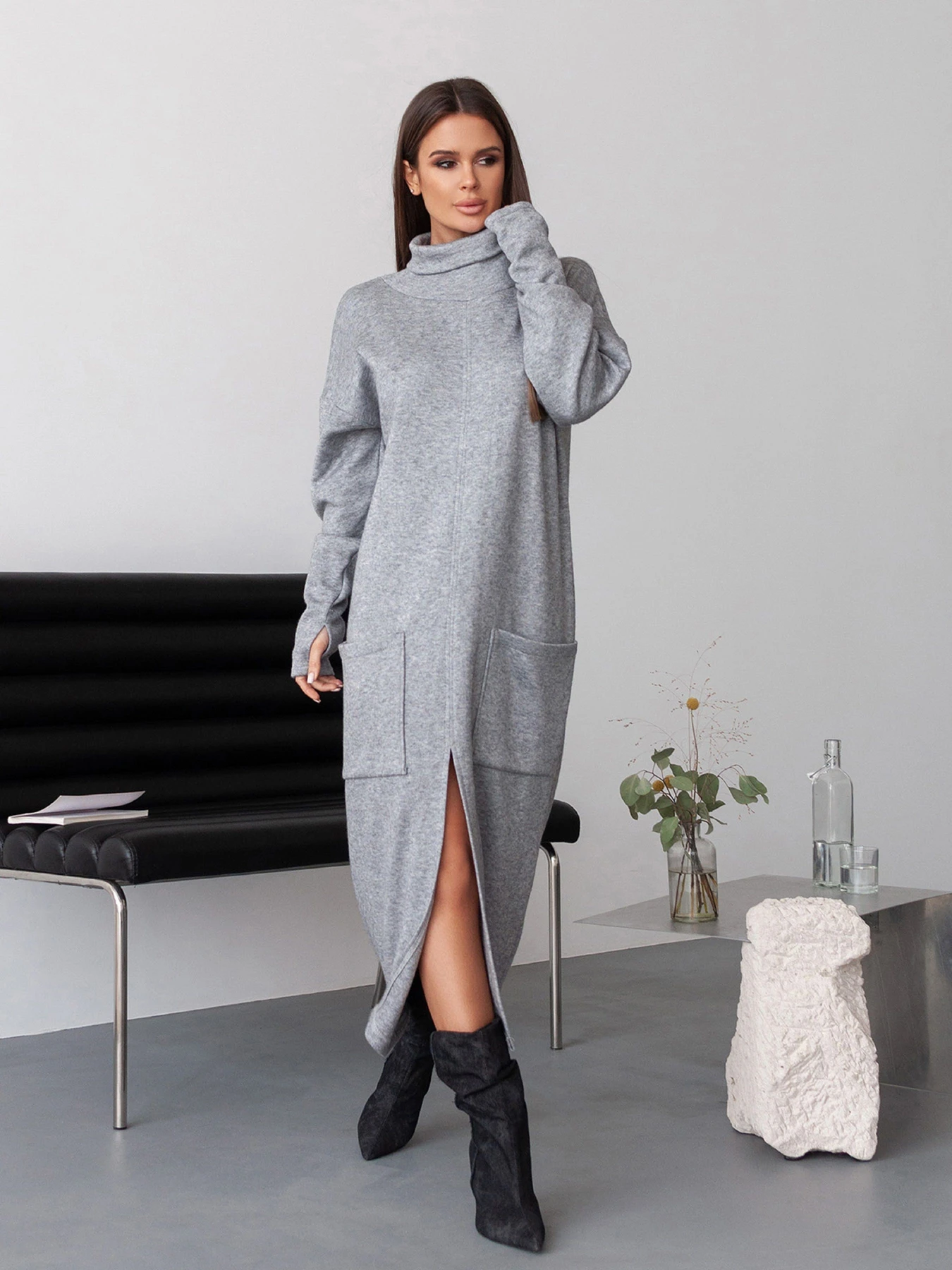 Платья ISSA Plus модель 14384_серый Платья ISSA Plus модель 14384_серый Фото
