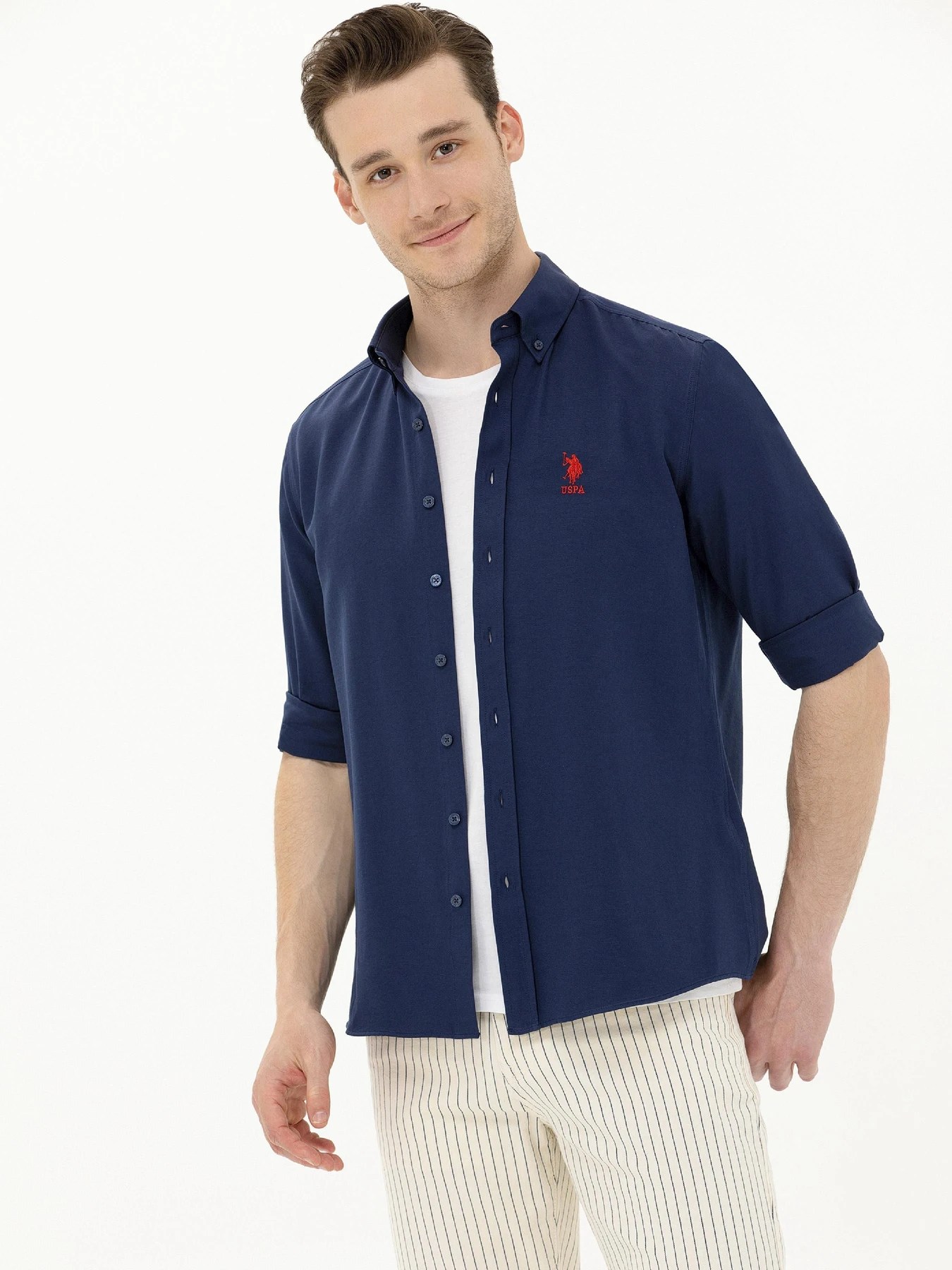Рубашки US Polo модель USPAINT.1570750.VR033 Фото