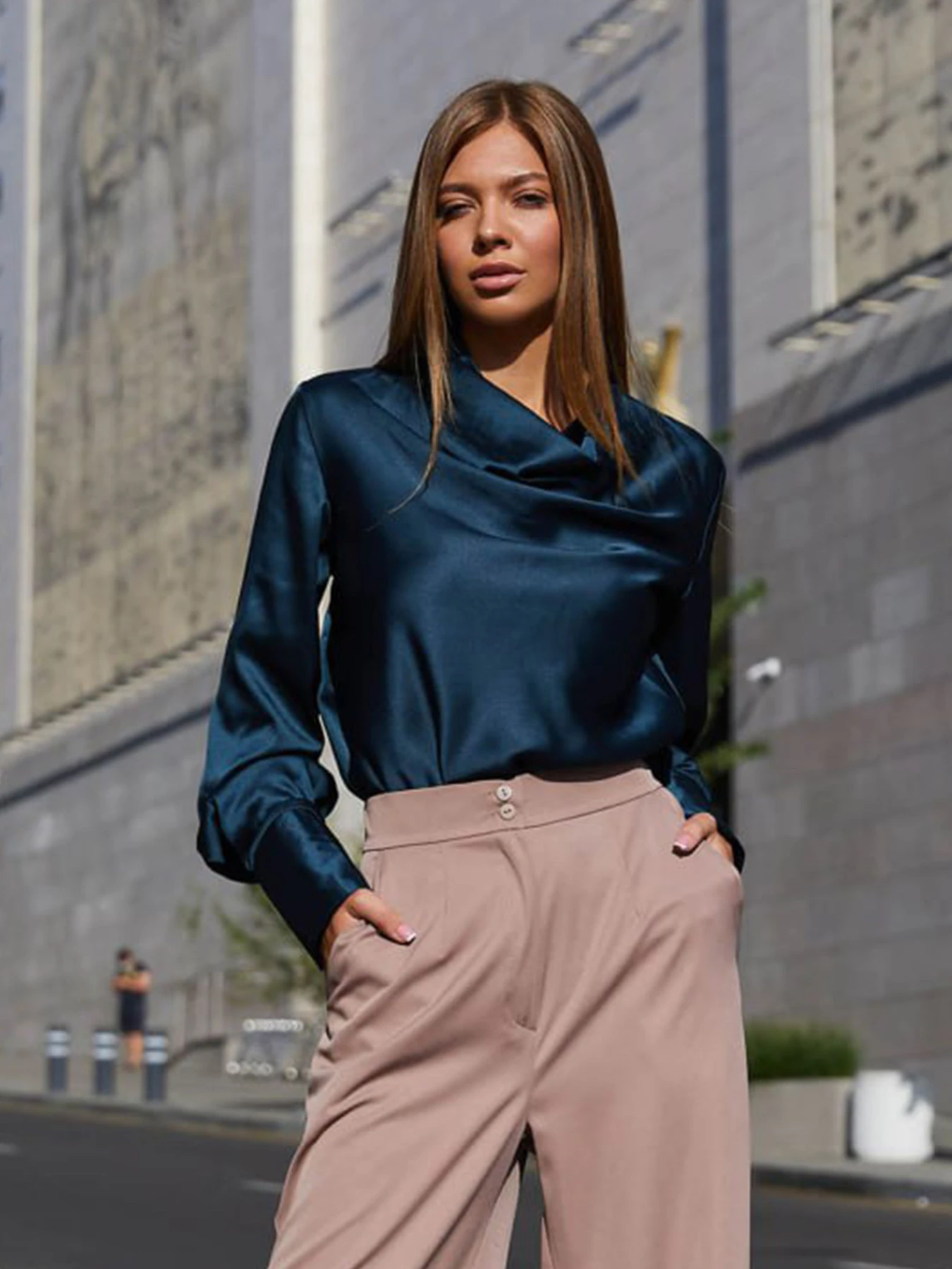Рубашки Jadone Fashion модель Bluza_Kamilla_izumrud Фото