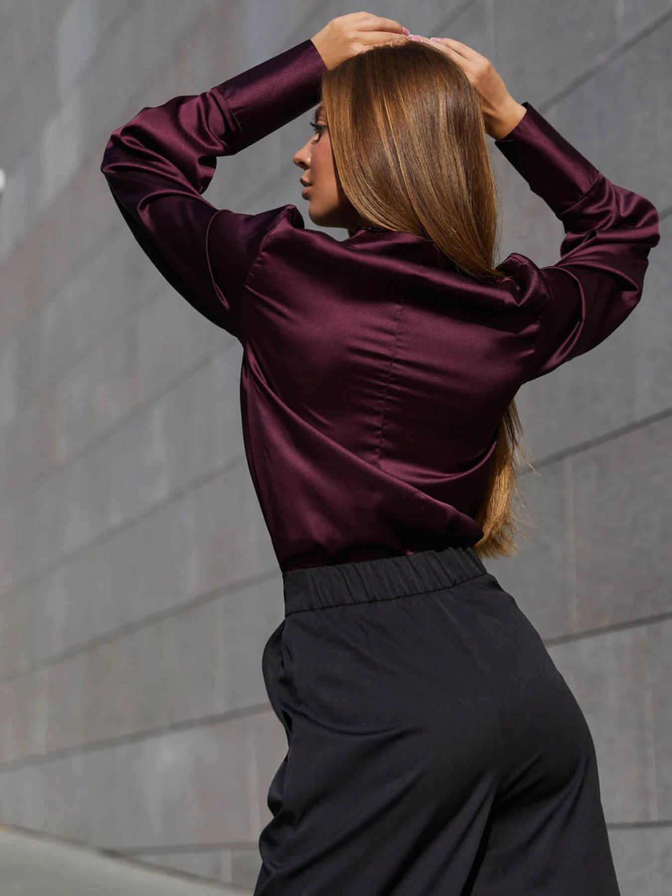 Рубашки Jadone Fashion модель Bluza_Kamilla_marsala Фото