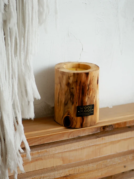 Экзотическая деревянная интерьерная свеча без коры WOOD MOOD модель 1521100000 Фото