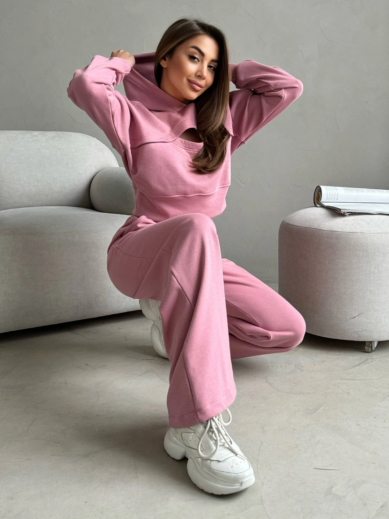 Костюмы ISSA Plus модель 14461_розовый Костюмы ISSA Plus модель 14461_розовый Фото