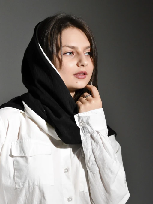 MyScarf Хустка колір білий/чорний фото 3