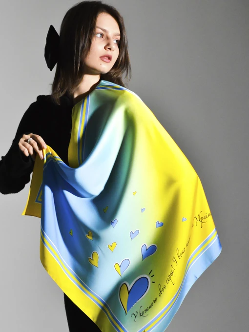 MyScarf Хустка колір синьо-жовтий фото 3