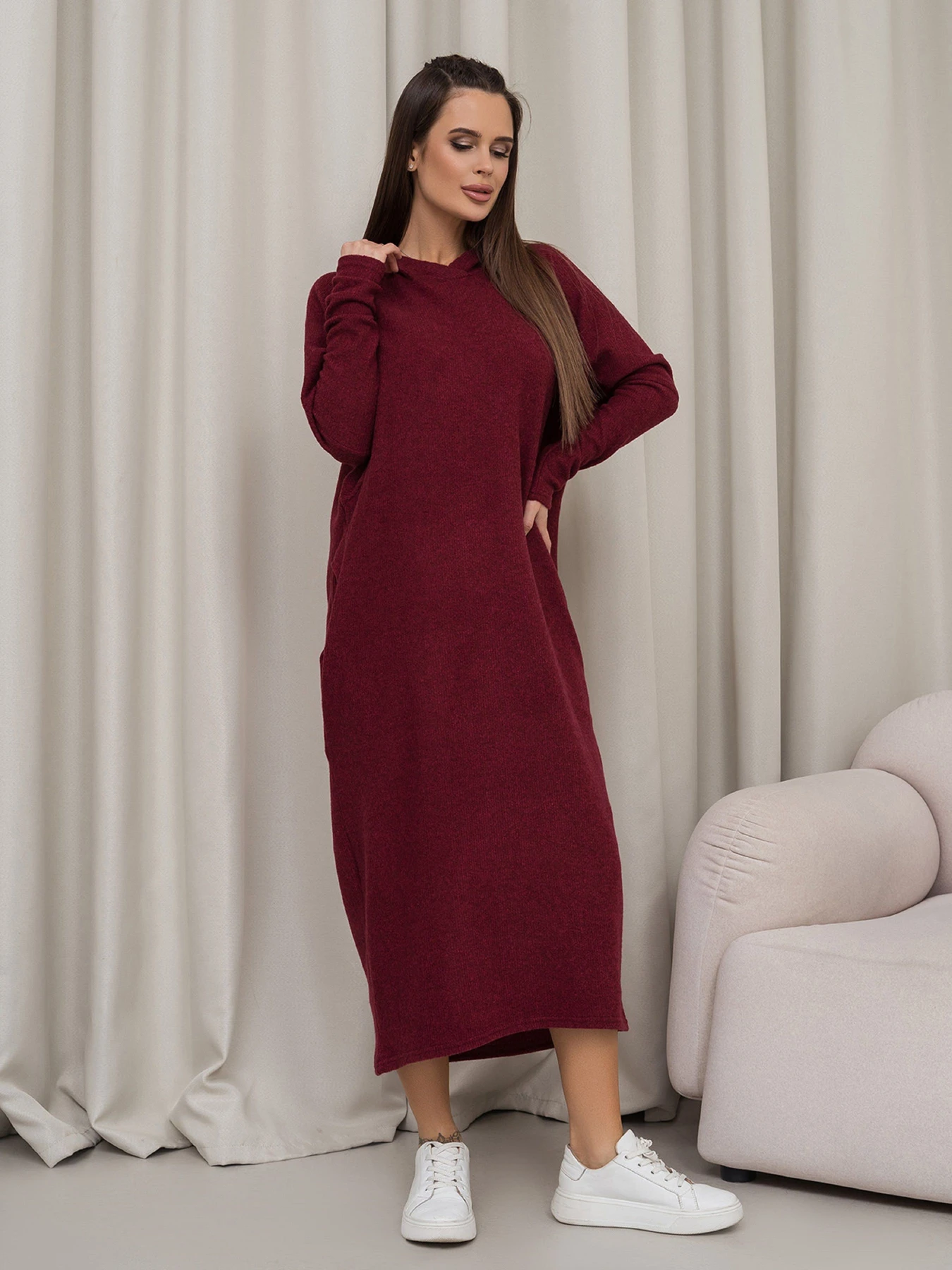 Платья ISSA Plus модель 14366_бордовый Фото