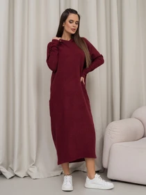 Платья ISSA Plus модель 14366_бордовый Фото