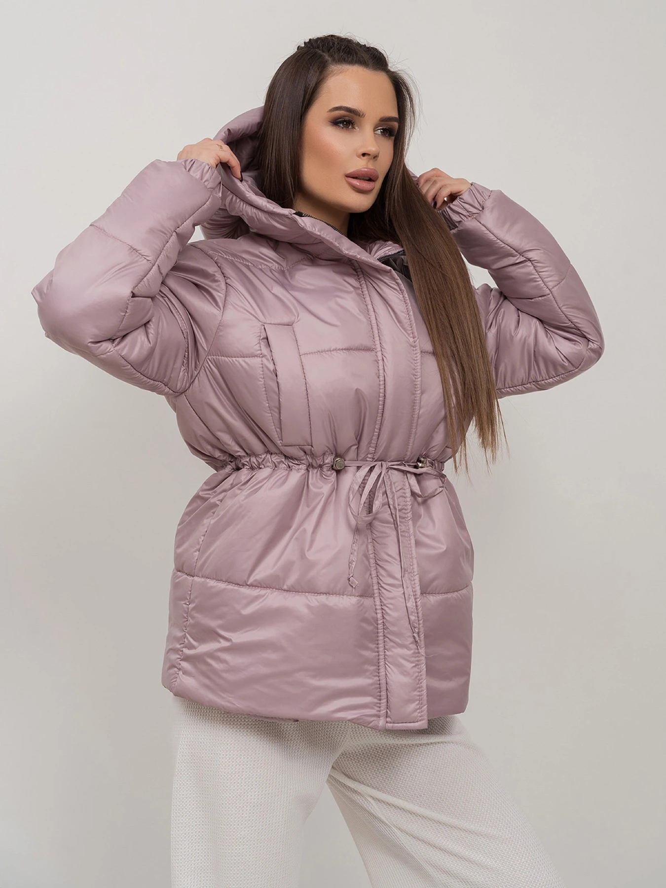 Куртки и дубленки ISSA Plus модель SA-508_розовый Куртки и дубленки ISSA Plus модель SA-508_розовый Фото