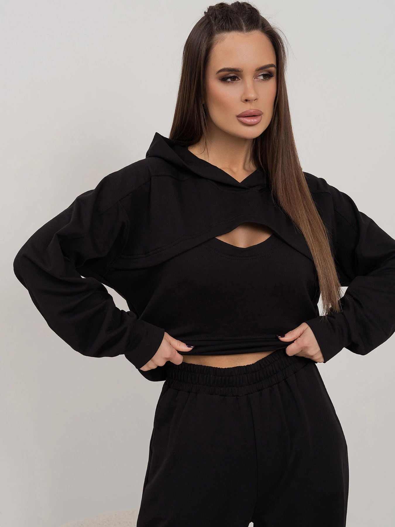 Костюми ISSA Plus модель 14462_черный Костюми ISSA Plus модель 14462_черный Фото