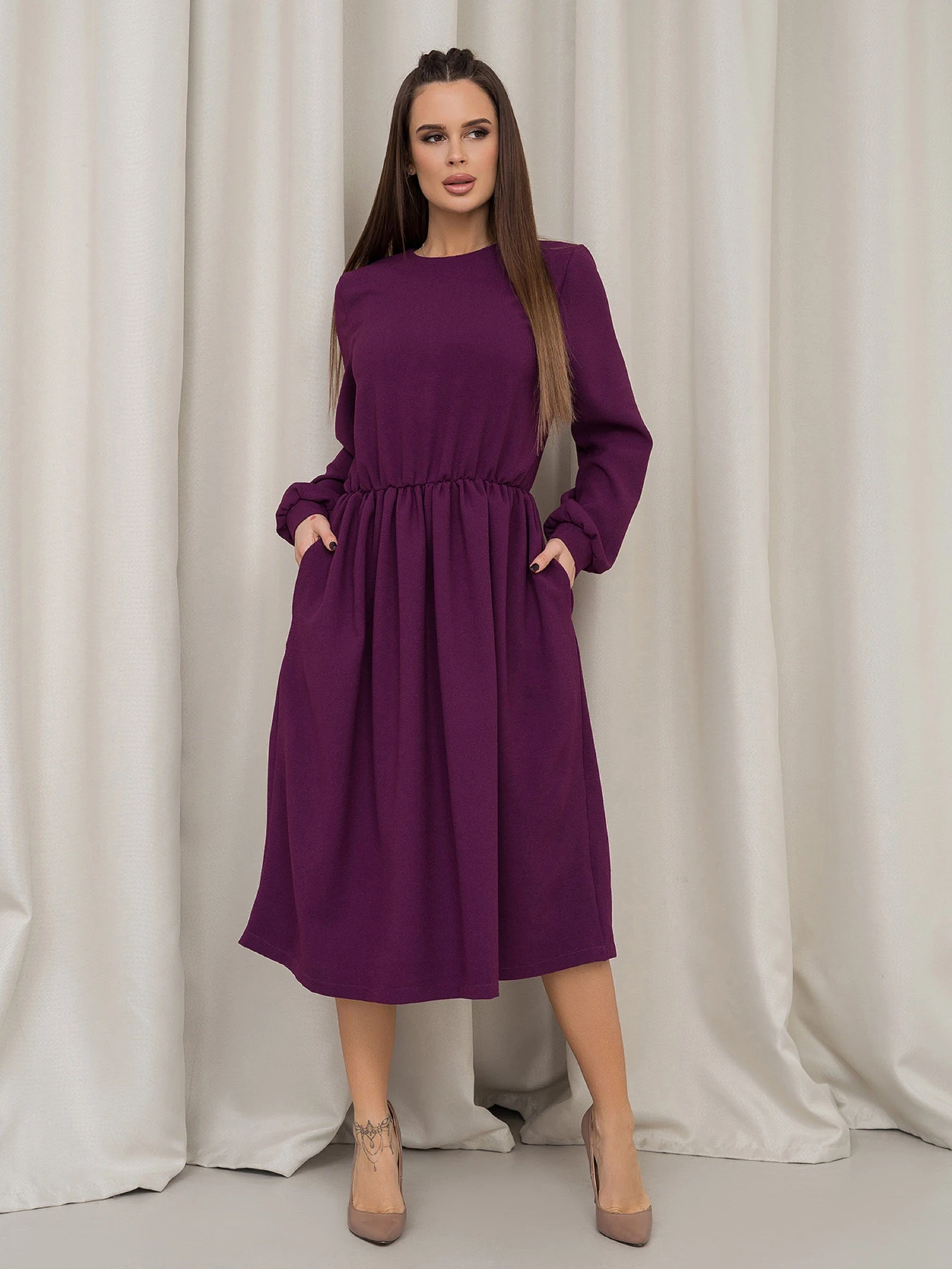 Платья ISSA Plus модель 14463_фиолетовый Платья ISSA Plus модель 14463_фиолетовый Фото