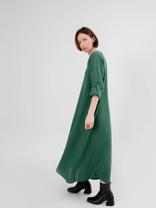 Лляна Жіноча Сукня міді GNIZDO фото 3