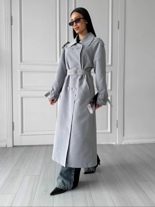 Пальта та плащі Jadone Fashion модель Trench Kheyla Siro-blakytnyy Фото