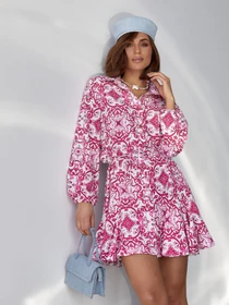 Платья ISSA Plus модель 13864_малиновый Фото