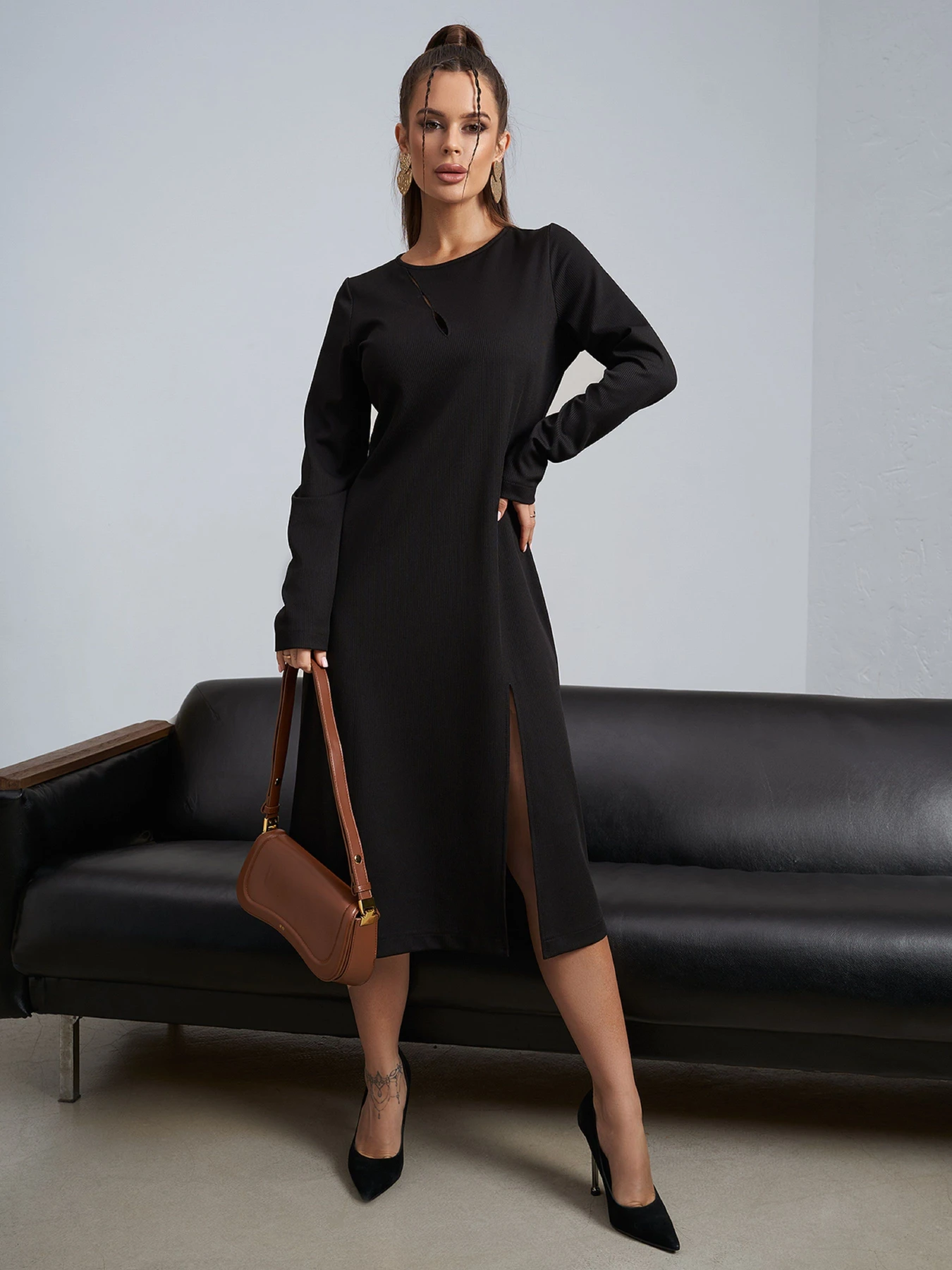 Платья ISSA Plus модель 14492_черный Платья ISSA Plus модель 14492_черный Фото
