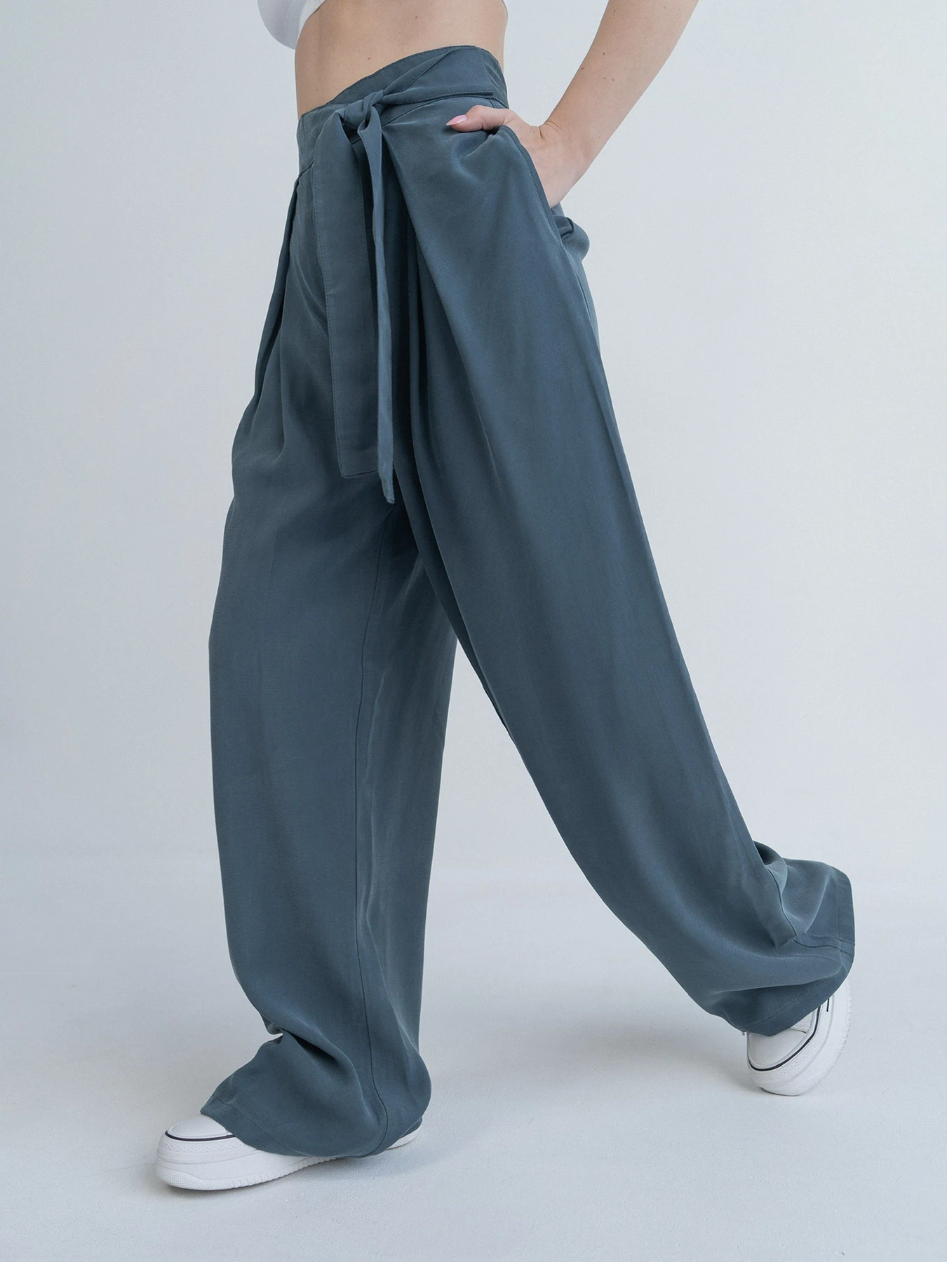 Брюки IJ модель palazzo-grayblue Брюки IJ модель palazzo-grayblue Фото