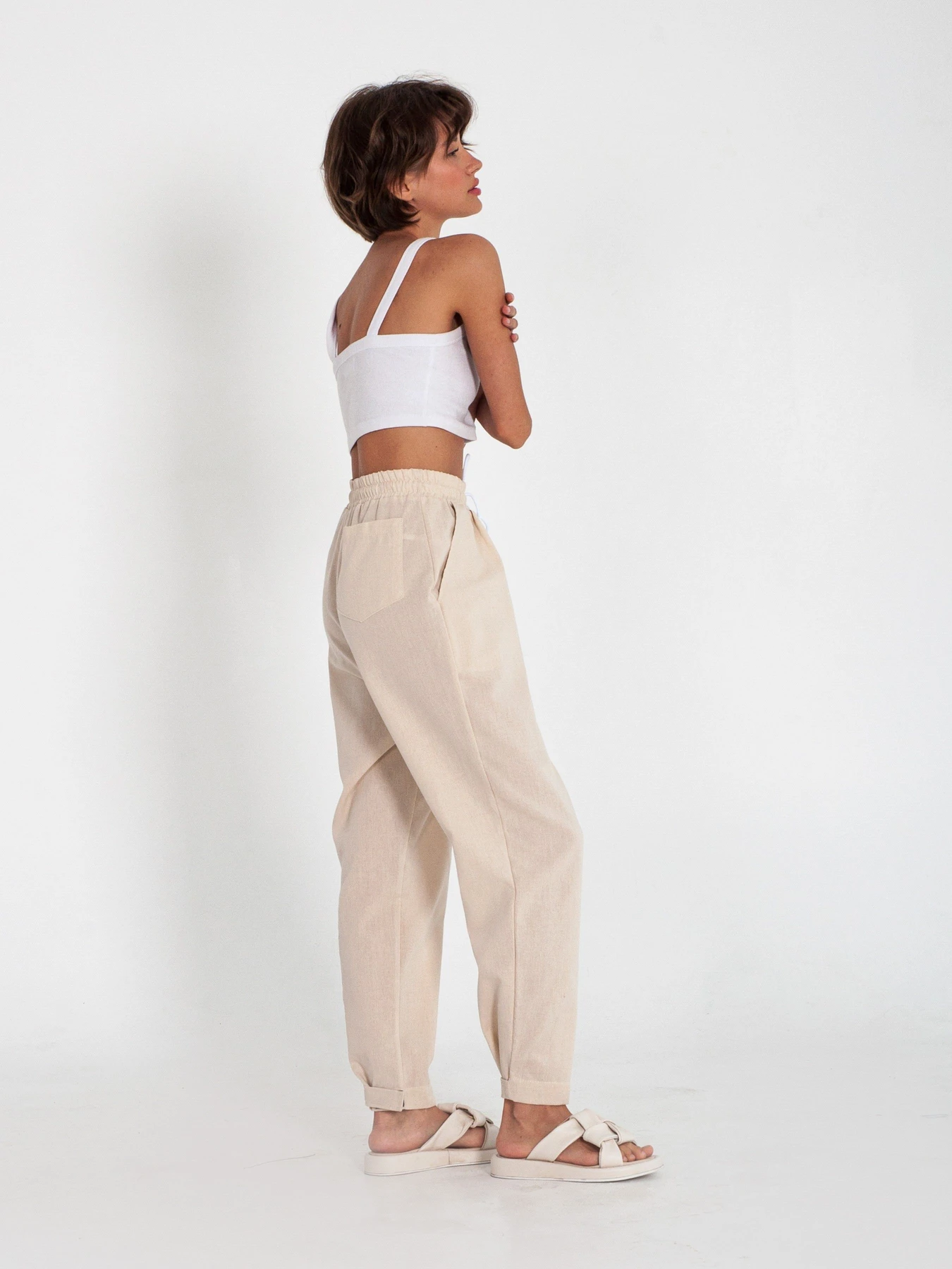 Брюки IJ модель lipuchki-linen-bej Брюки IJ модель lipuchki-linen-bej Фото