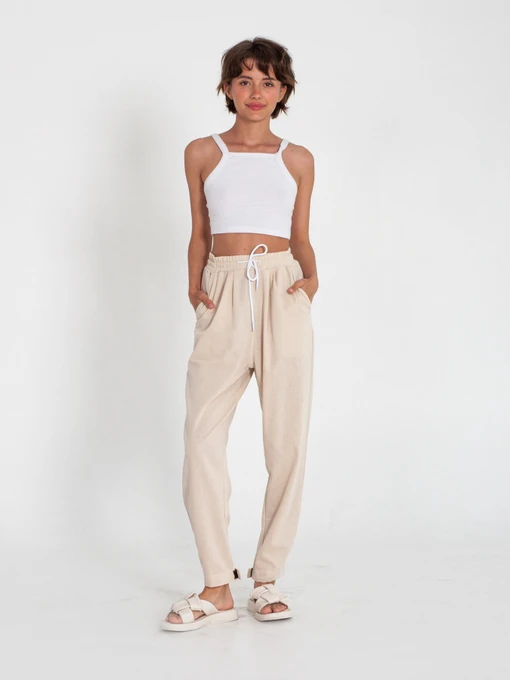 Брюки IJ модель lipuchki-linen-bej Фото