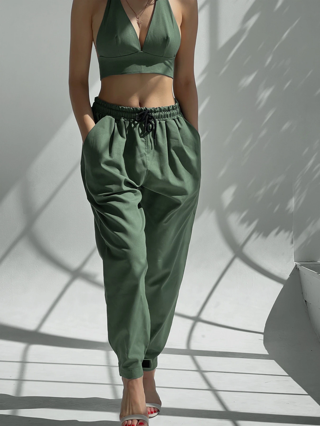 Штани IJ модель lipuchki-linen-haki Штани IJ модель lipuchki-linen-haki Фото