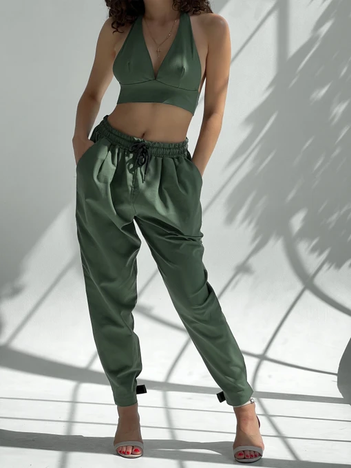 Штани IJ модель lipuchki-linen-haki Фото