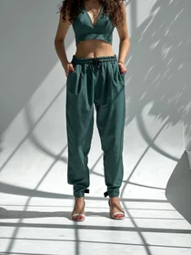 Брюки IJ модель lipuchki-linen-green Фото