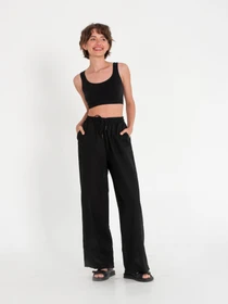 Брюки IJ модель wide-linen-black Фото