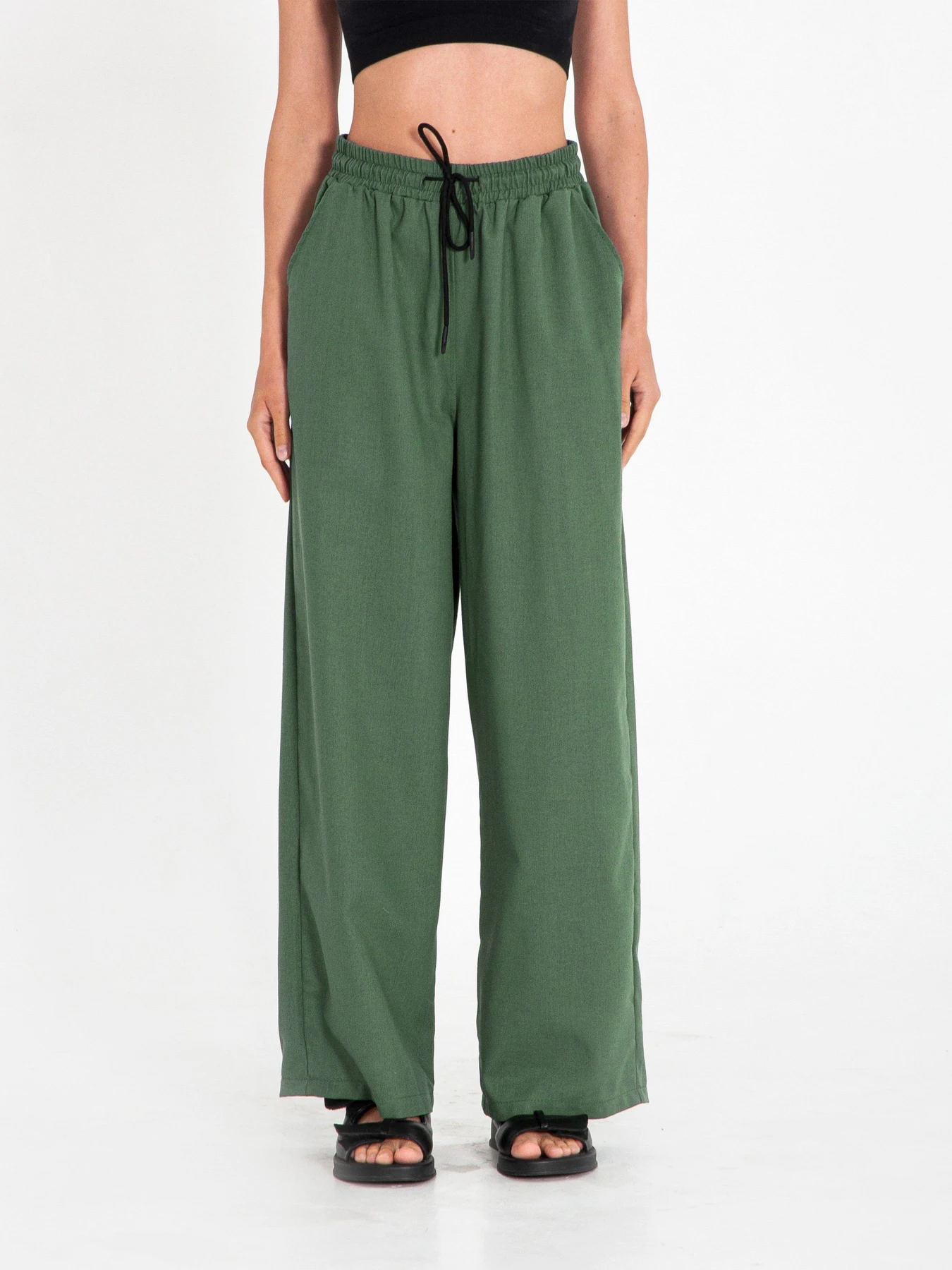 Брюки IJ модель wide-linen-haki Брюки IJ модель wide-linen-haki Фото